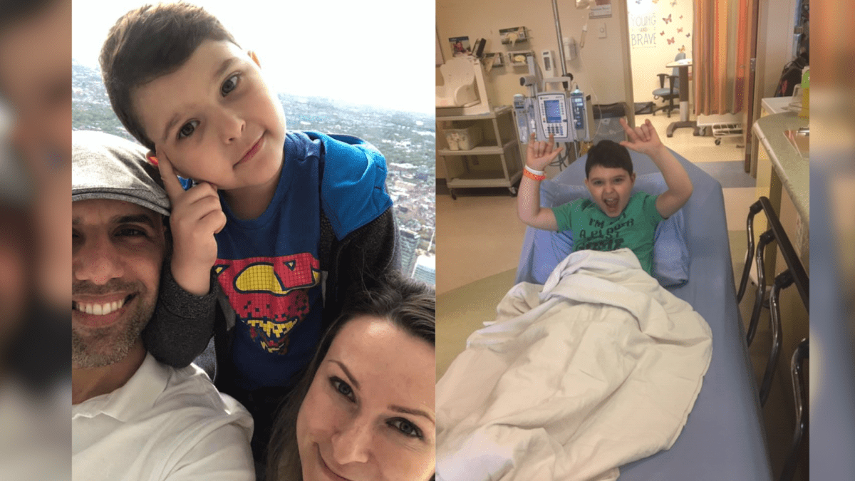 Karolina Anastasopoulos (with son Niko) says waiting rooms at McMaster Children’s hospital have few people and no more toys insight for kids to play with.