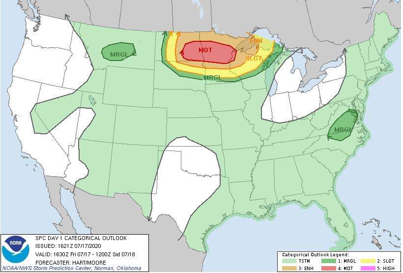 Convective Outlook July 17, 2020.