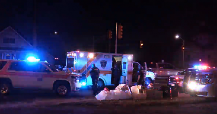 Emergency crews at the scene where the shooting victim was located Friday night.