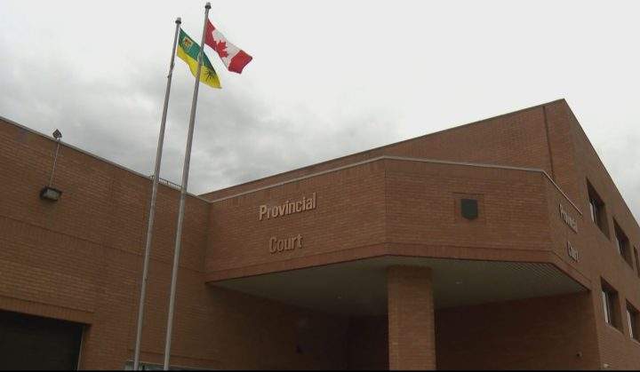Outside Saskatoon Provincial Court.