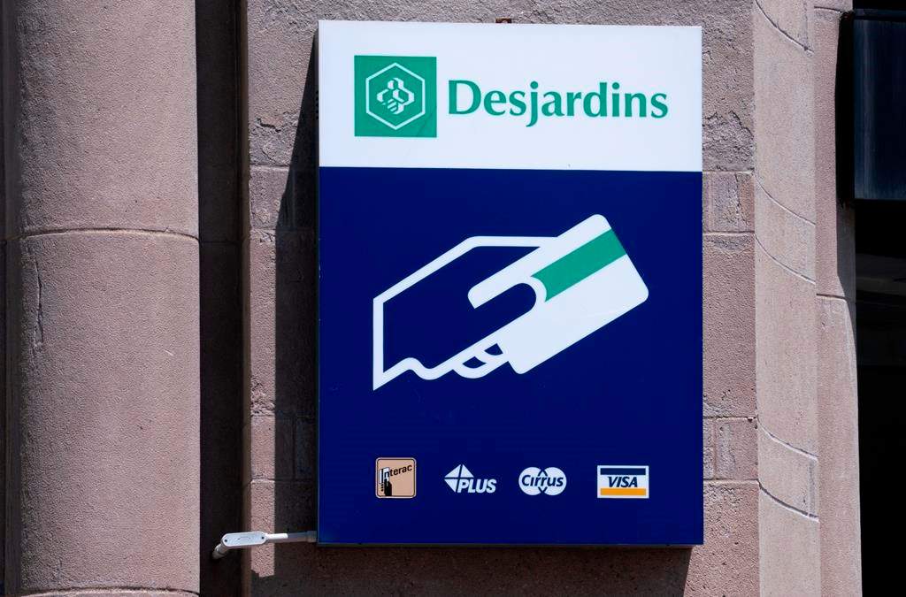 A Caisse populaire Desjardins sign is seen in Montreal on Tuesday, June 18, 2019.