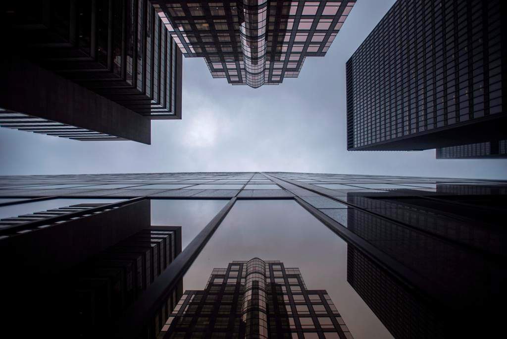 Bank buildings are photographed in Toronto's financial district on June 27, 2018.