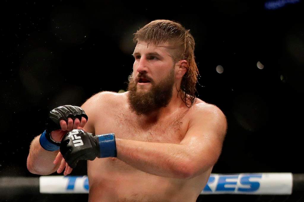 Tanner (The Bulldozer) Boser during a heavyweight mixed martial arts bout against Daniel Spitz, Friday, Oct. 18, 2019, at UFC Fight Night in Boston. 