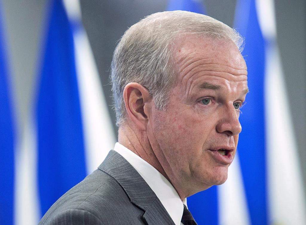 Nova Scotia Justice Minister Mark Furey fields question as he holds a briefing in Halifax on Tuesday, April 3, 2018.