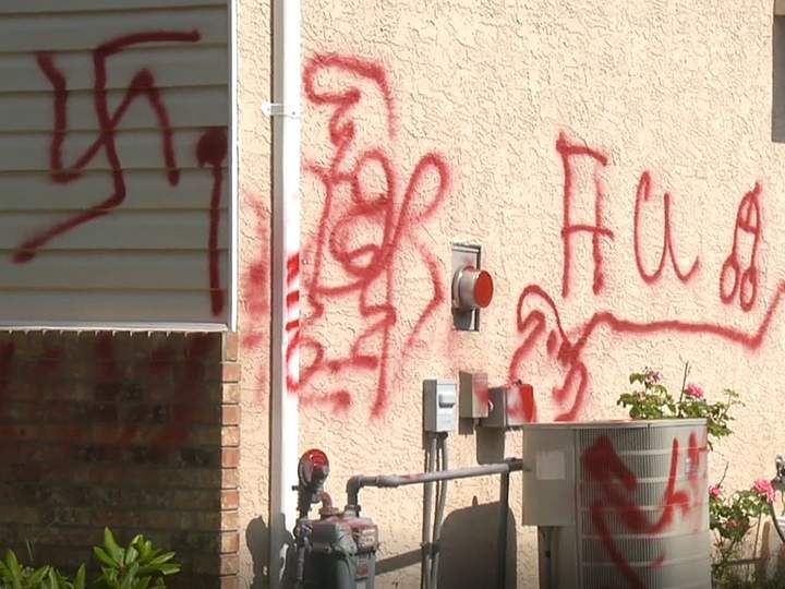 Summerland RCMP say a home on Hespler Road was vandalized Monday evening, as two windows were smashed while also being tagged with graffiti.