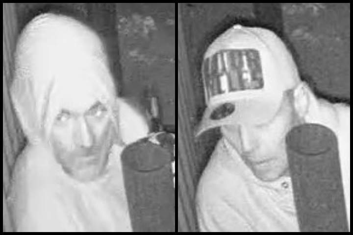 Police are looking for two men who broke into a vet clinic in Trochu, Alta., on Monday, July 6, 2020, stealing more than $2,000 worth of antibiotics.