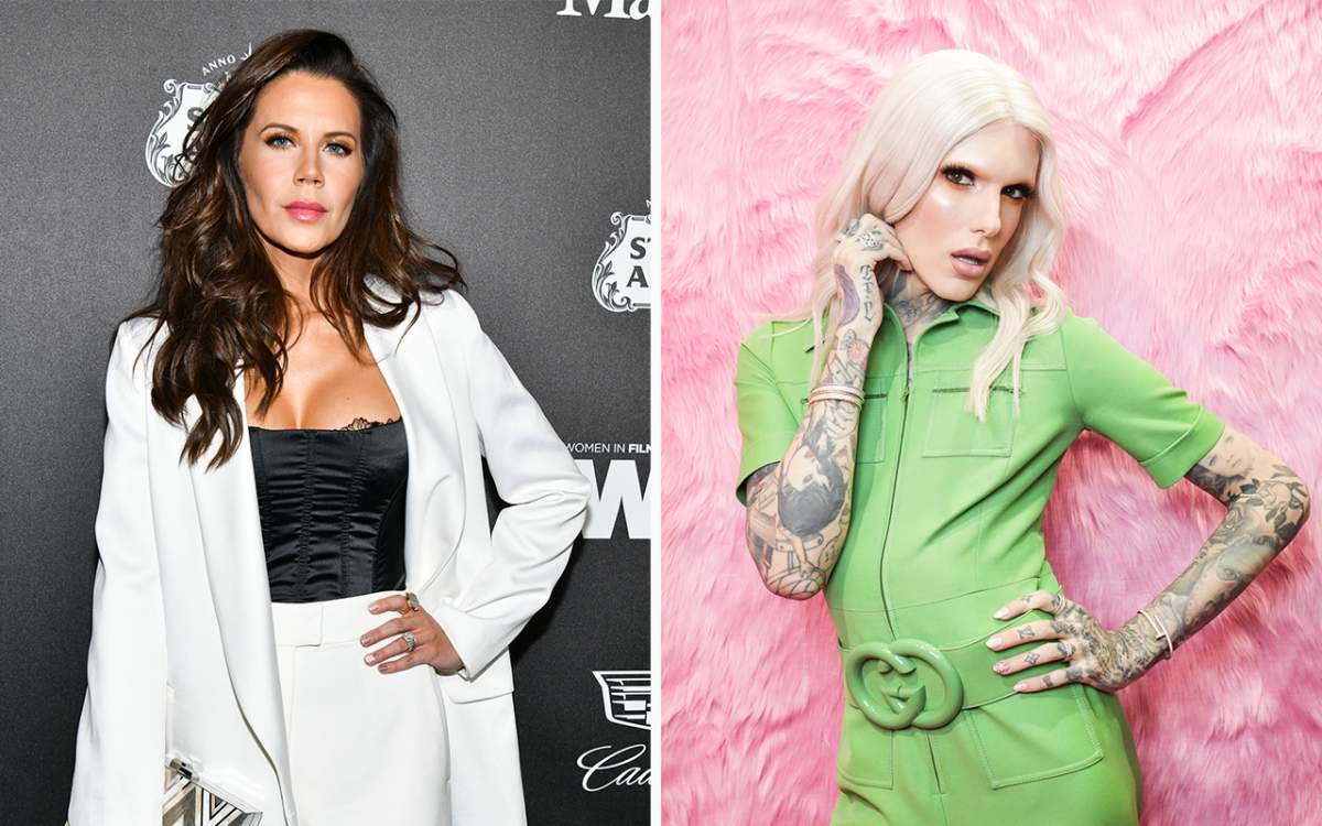 (L-R): YouTubers Tati Westbrook and Jeffree Star.