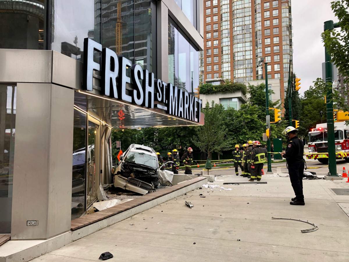 The van crashed into a supermarket in downtown Vancouver early Canada Day morning. Photo: Sergio Magro / Global News
