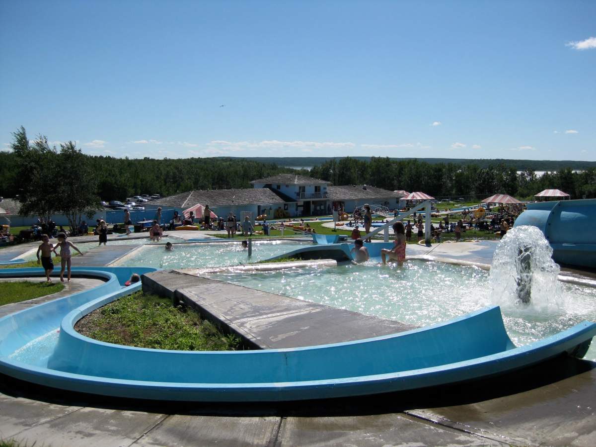 The Kenosee Superslides water park in Moose Mountain Provincial Park. 