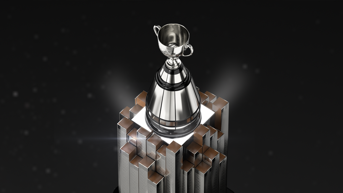The new, permanent display base of the CFL's Grey Cup.