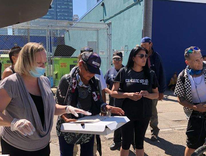 Members of the Vegas Golden Knights reached out to Boyle Street Community Services to arrange for a pizza meal for some vulnerable Edmontonians.
