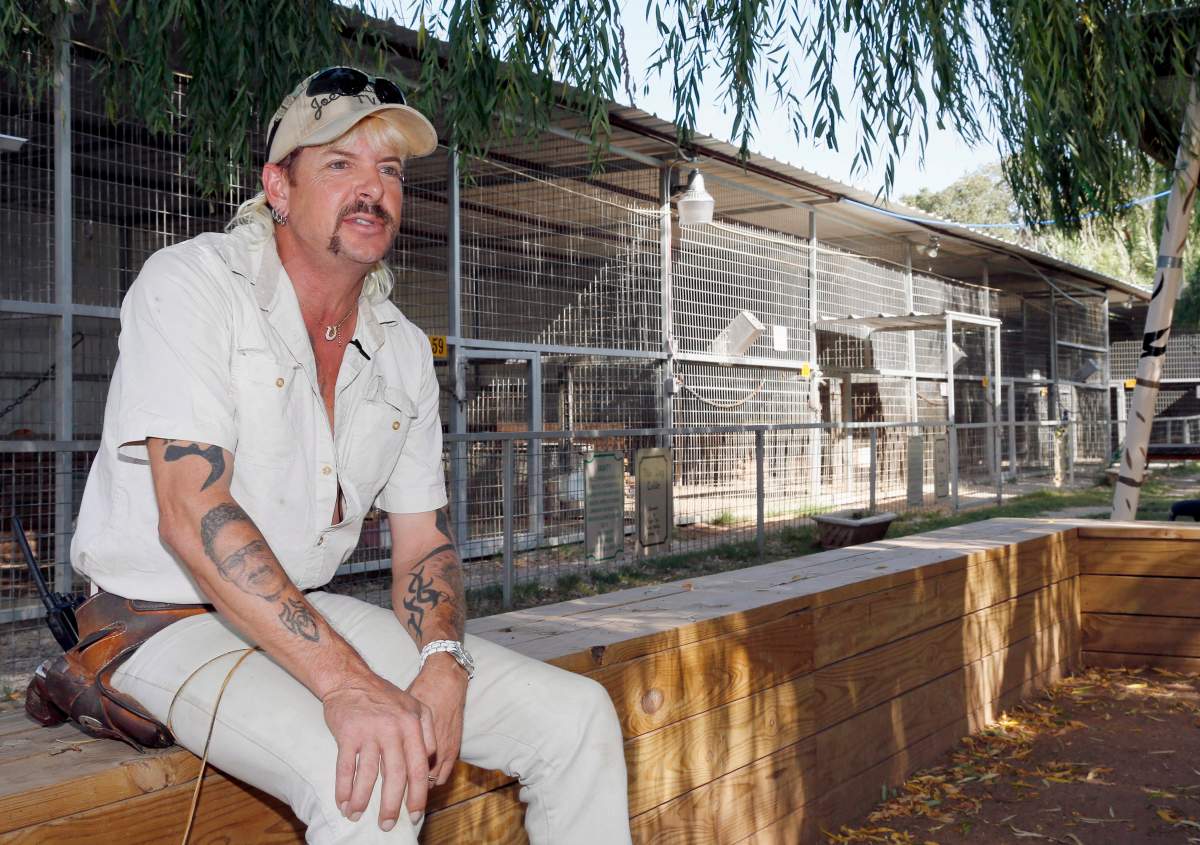 FILE - In this Aug. 28, 2013, file photo, Joseph Maldonado answers a question during an interview at the zoo he runs in Wynnewood, Okla.