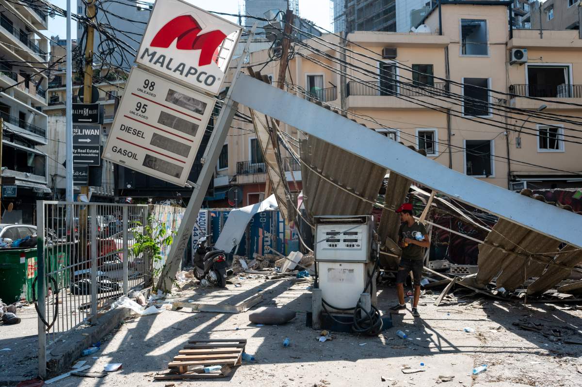 Volunteers and employees cleaning rubble on the day after a huge unknown blast at the port of Beirut, Lebanon on Aug. 5, 2020. Ammar Abd Rabbo/ABACAPRESS.COM/via CP