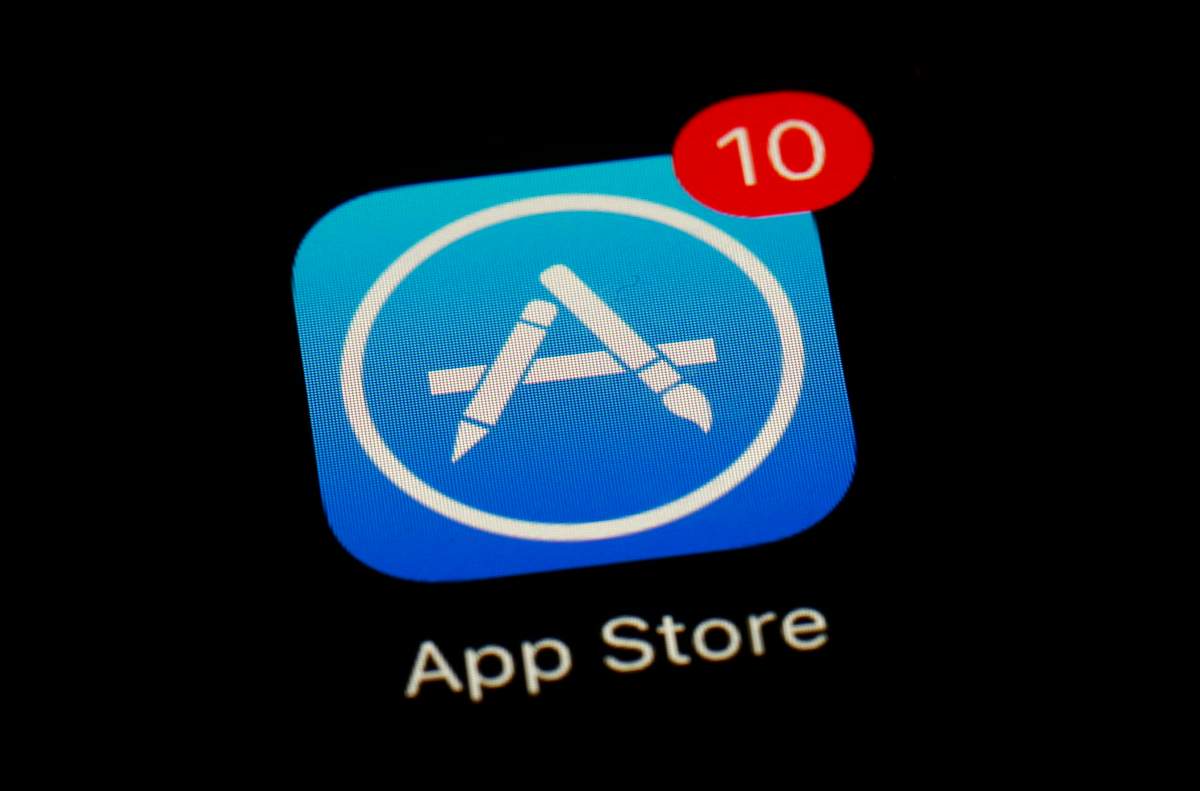 This March 19, 2018, file photo shows Apple's App Store app in Baltimore.