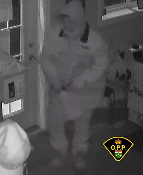 OPP released an image of a person of interest in the arson investigation on Monday. 