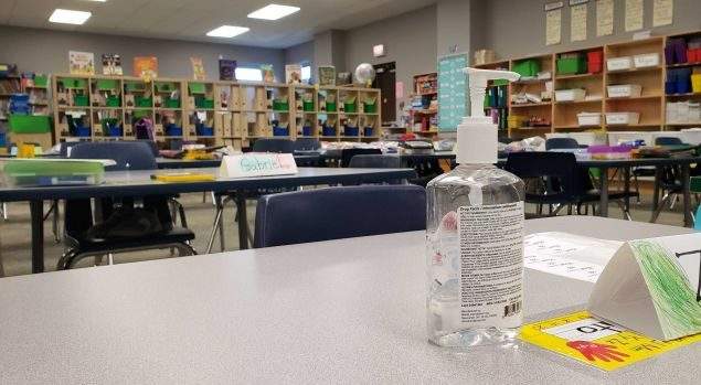 A photo taken inside Sister Annata Brockman Catholic School in Edmonton on Sept. 2, 2020.