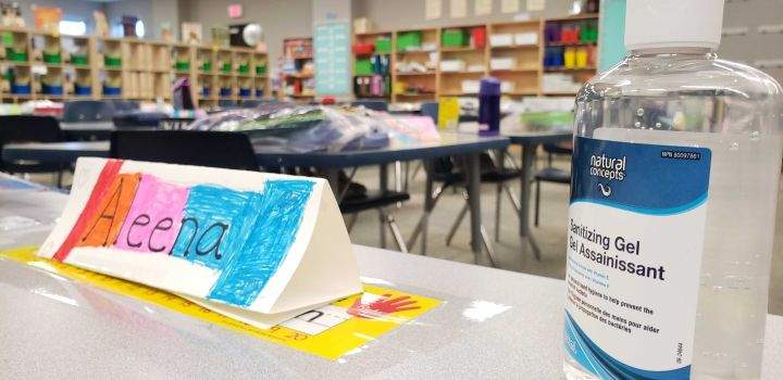 A photo taken inside Sister Annata Brockman Catholic School in Edmonton on Sept. 2, 2020.