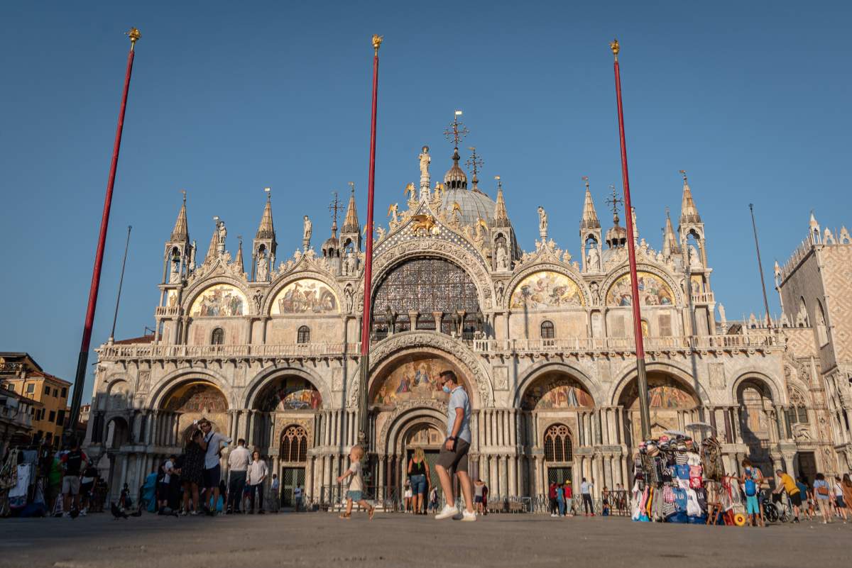 Venice, Italy, on August 22, 2020. Most European travellers can enter Italy freely, but those who have stayed or transited through Croatia, Greece, Malta or Spain are obligated to present a swab test with a negative result, performed 72 hours before arrival. Travellers who have stayed or transited through Bulgaria or Romania are required to self-isolate for 14 days regardless.