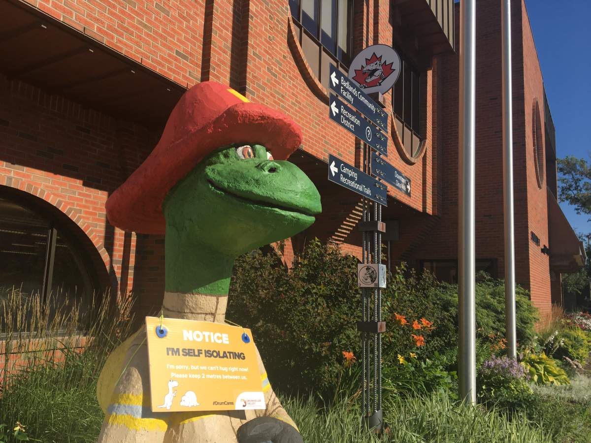 A dino of Drumheller, Alta., pictured on Tuesday, Aug. 4, 2020.