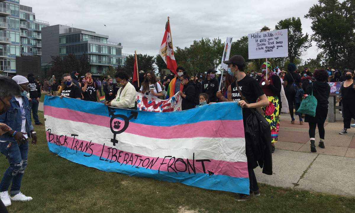 Calgarians turned out on Saturday, Aug. 29, 2020, to rally to defund the police.