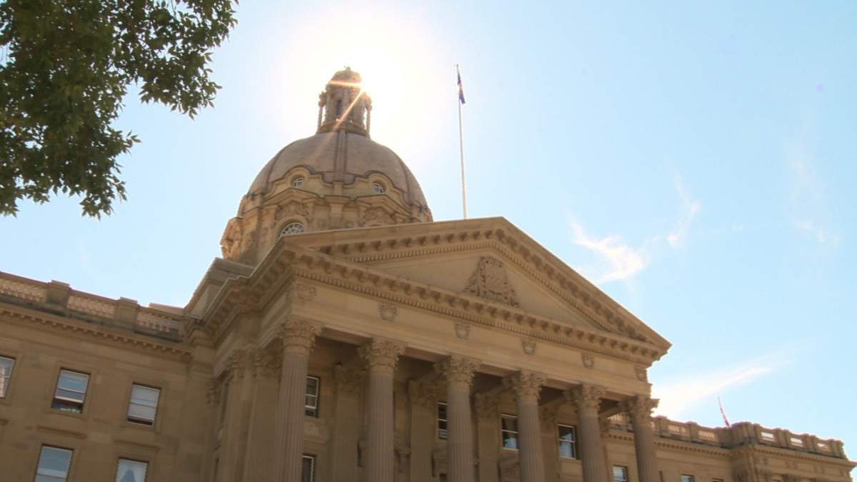 The Alberta legislature on Aug. 26, 2020.