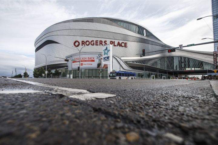 Rogers Place arena in Edmonton, Alta., on Thursday July 2, 2020. 