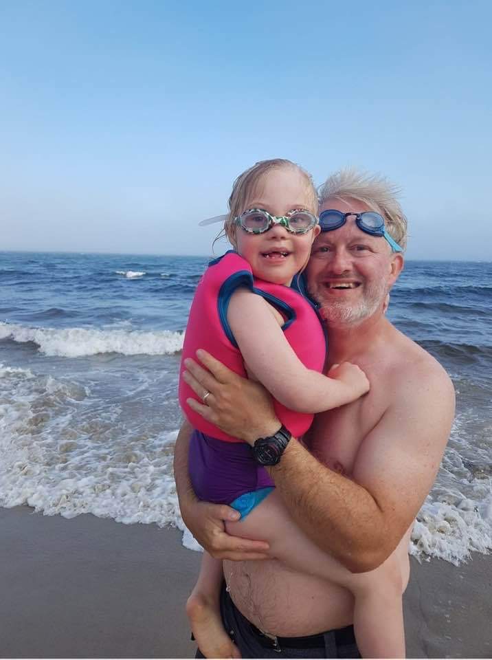 Seven-year-old Quinn Walls-Slumkoski and her father, Corey Slumkoski, enjoy a beach day in Nova Scotia during the COVID-19 pandemic.