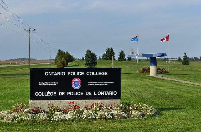 The entrance to the Ontario Police College in Aylmer, Ont.