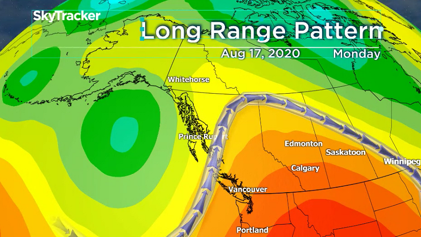 A high pressure ridge is enveloping Southern B.C. over the next few days, with temperatures peaking Sunday through Tuesday.