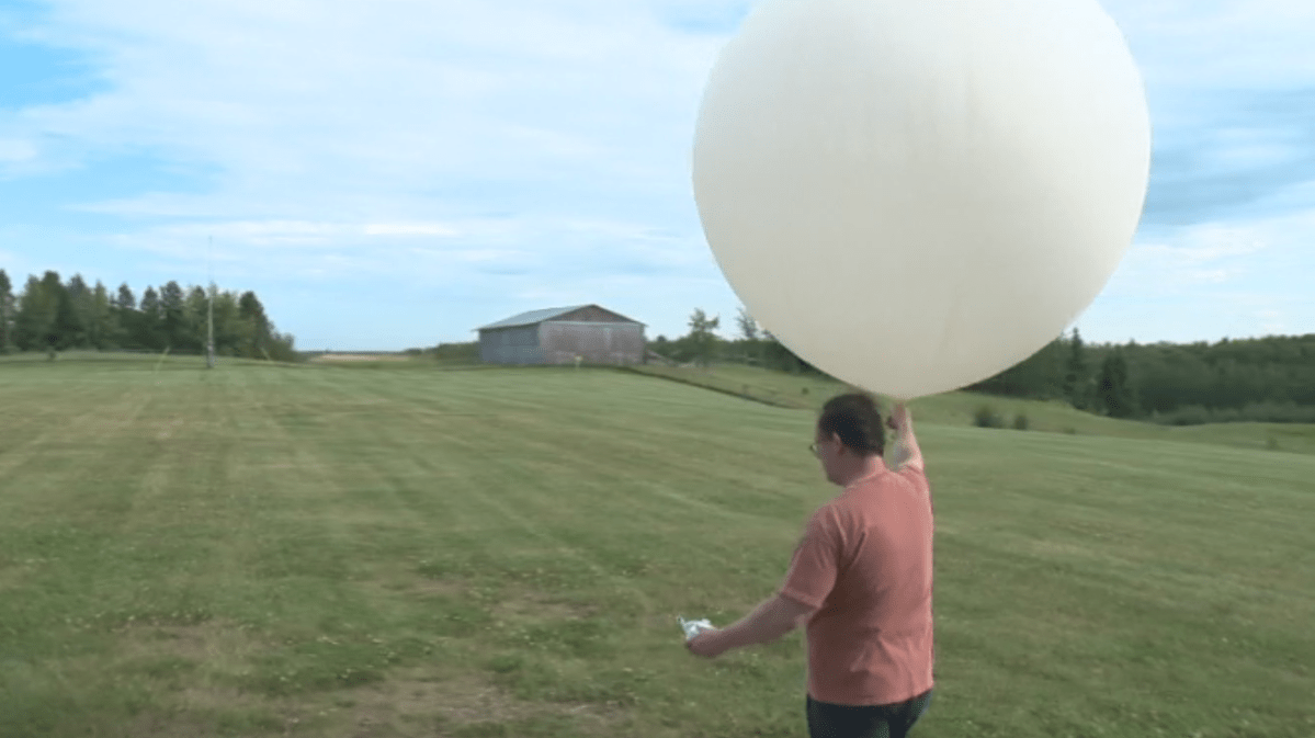 ECCC Weather balloon launch at the Carvel weather station west of Edmonton, Alta.