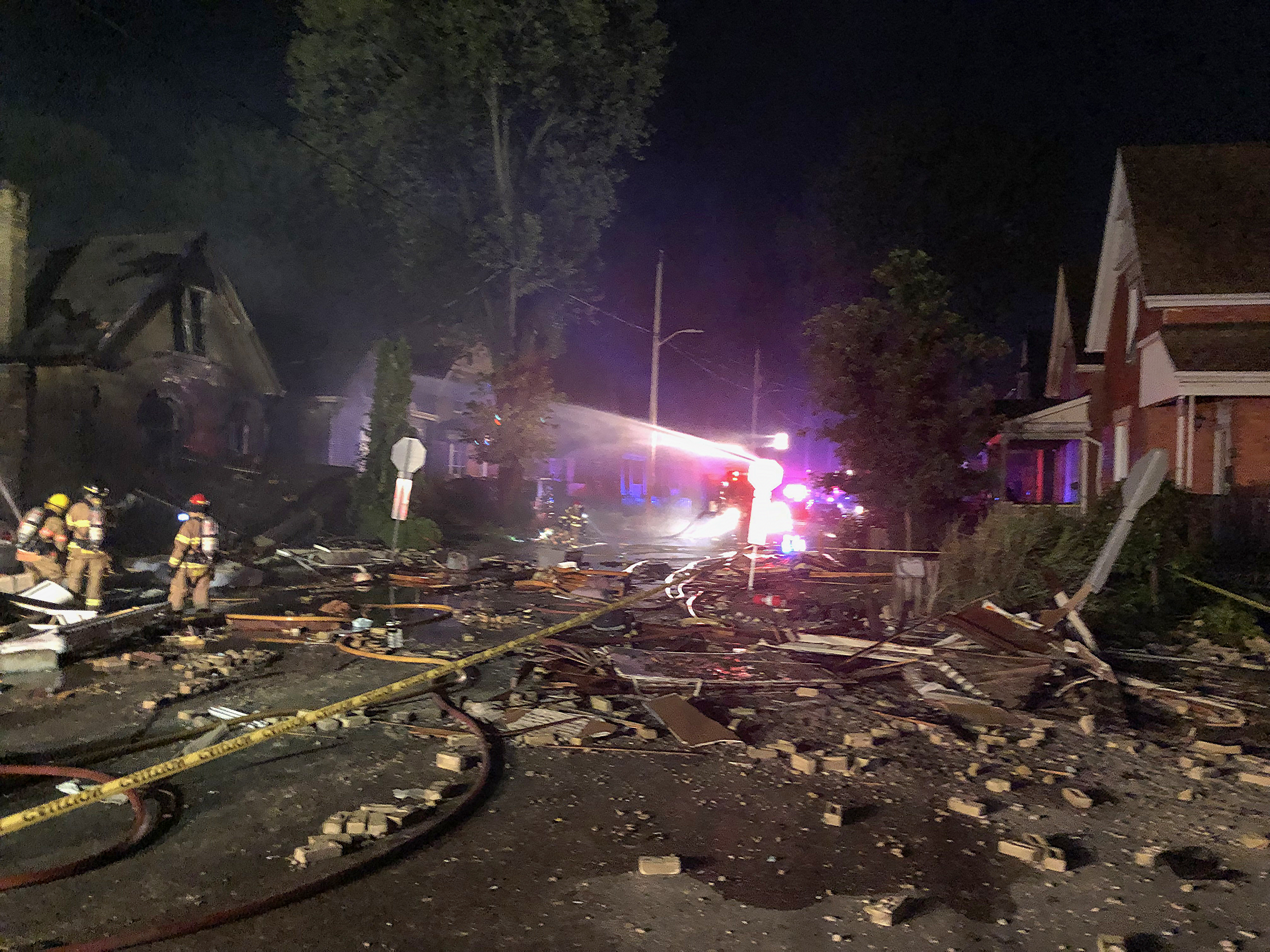 The aftermath of the Woodman Avenue explosion as seen around 2 a.m. on Aug. 15, 2019.