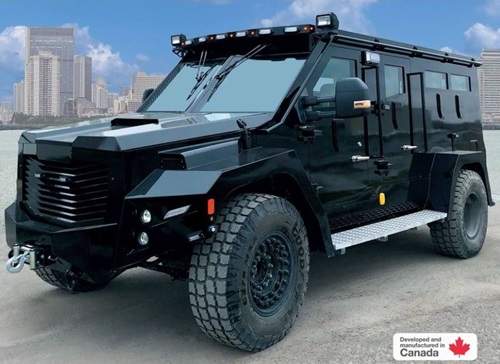The Edmonton Police Service spent $500,000 for its new armoured vehicle, the "Cambli Balck Wolf".