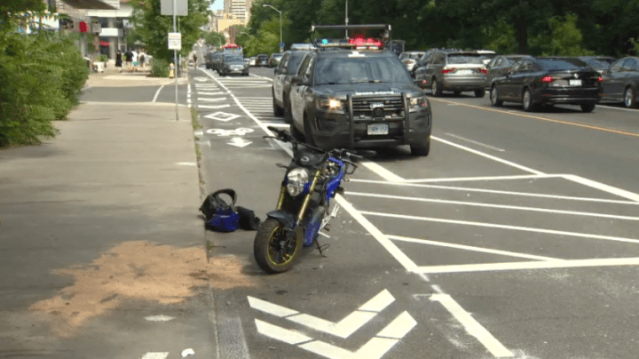 The scene of the collision near High Park on Saturday.