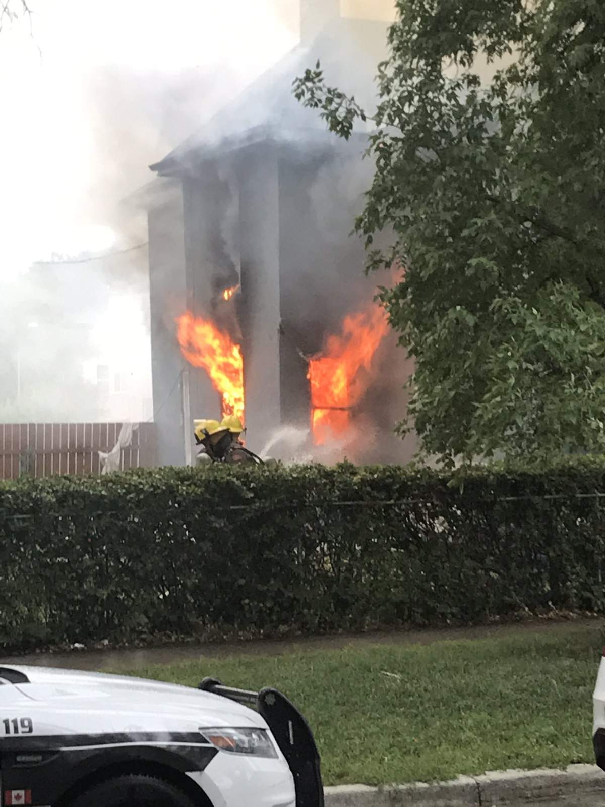 The fire was well involved when crews arrived.