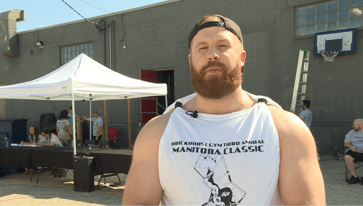 Tyler Sigurdson, the winner of the men’s overall division at the 2020 Brickhouse Manitoba Classic Strongman Competition.