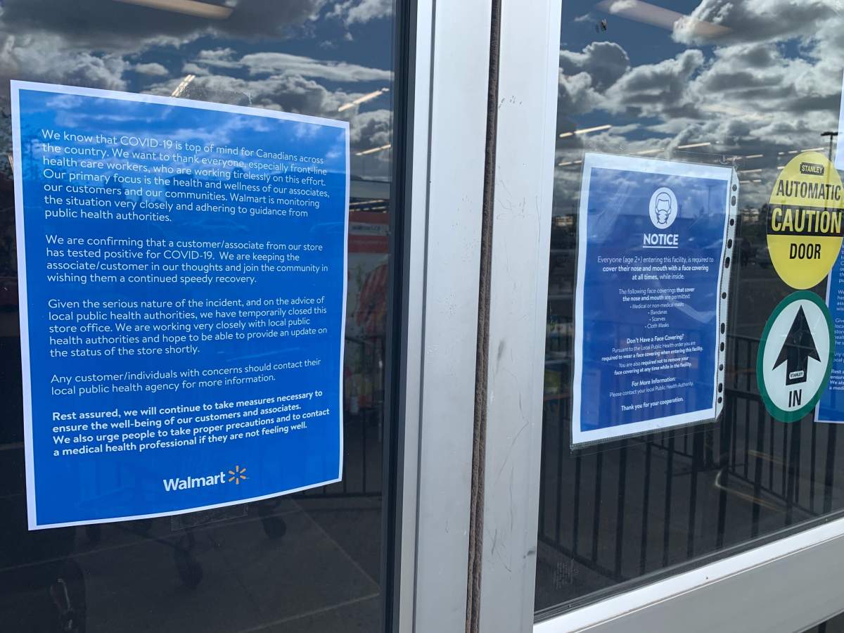 Walmart Supercentre in south Edmonton on Calgary Trail closed temporarily Sept. 1, 2020, after several staff test positive for COVID-19.