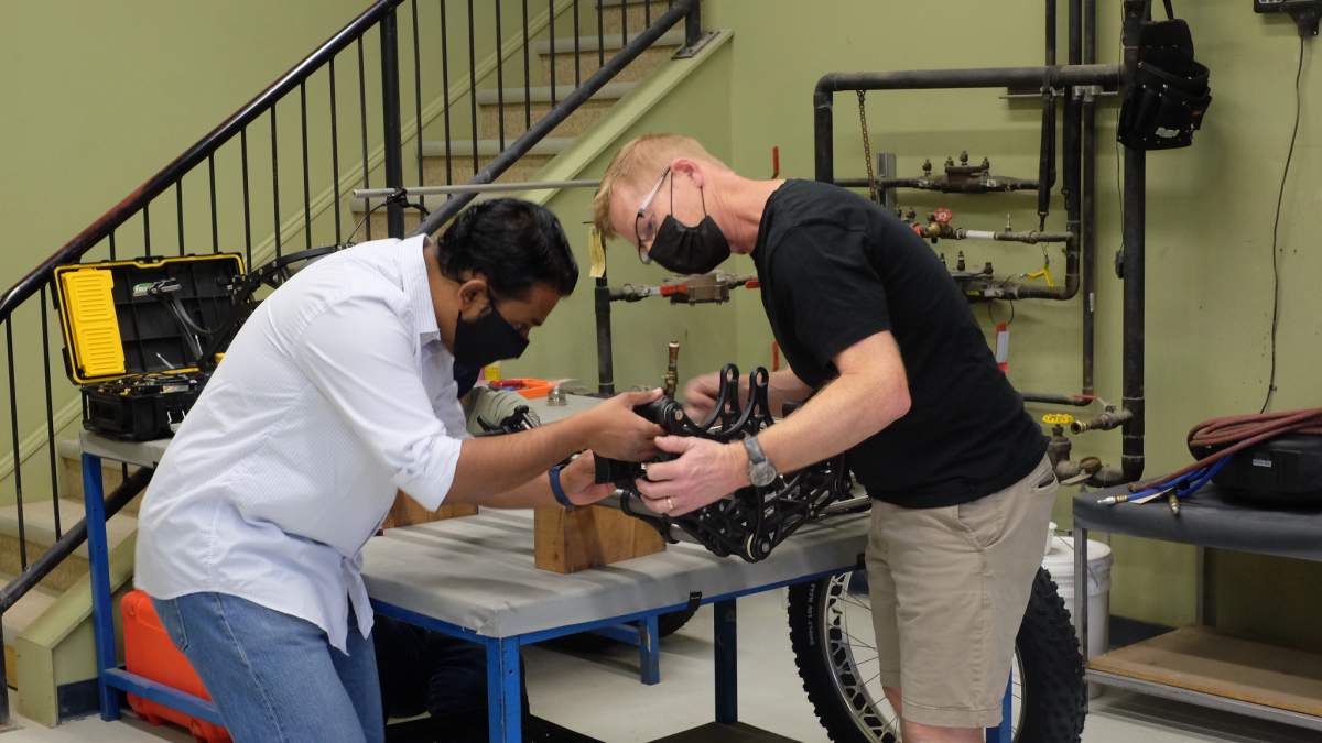 Work being done to design and build Bowhead, an all-terrain accessible bike.