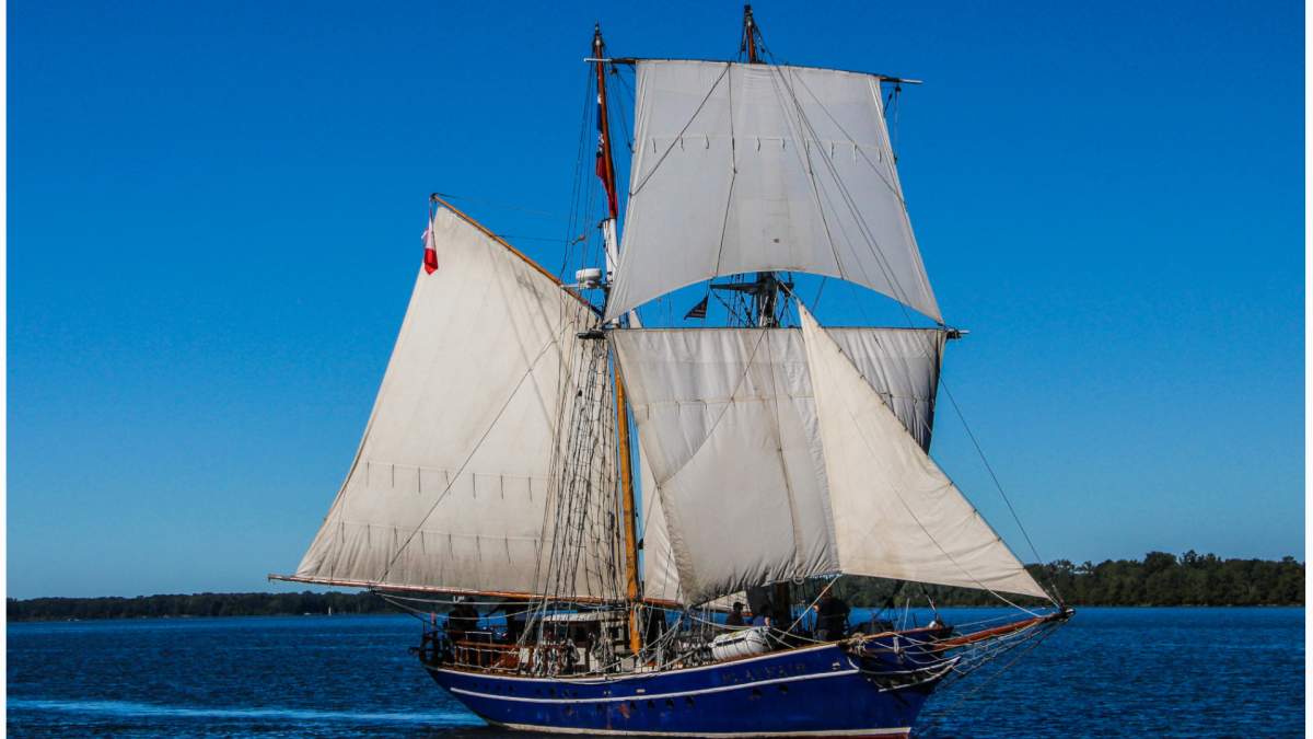 Tall Ship TS Playfair makes its home in Hamilton Habour.