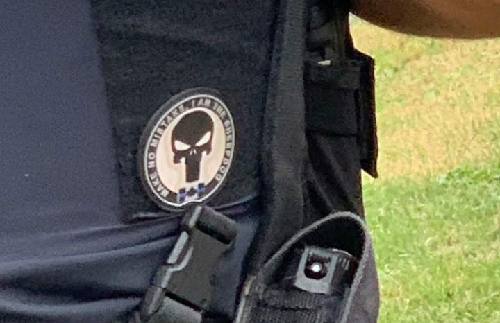 The patch was seen on a Toronto police officer's uniform Tuesday morning.