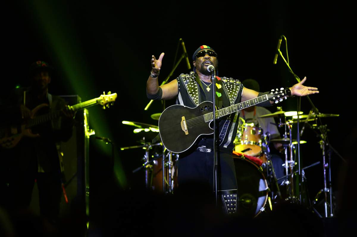 Toots Hibbert of Toots and the Maytals performs on stage during day one of Formula 1 Singapore Grand Prix at Marina Bay Street Circuit on September 20, 2019 in Singapore.  