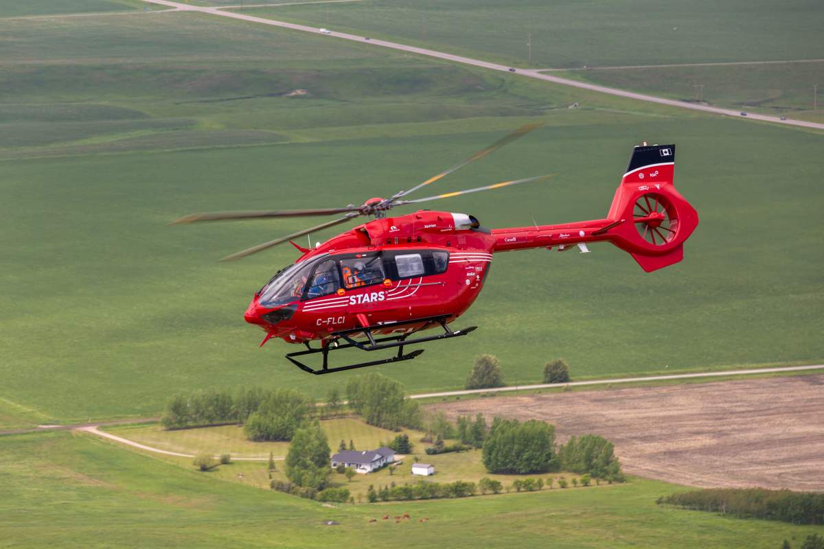H145 photo shoot, Tuesday, June 18, 2019. STARS transported a woman in life-threatening condition to hospital on Monday after a crash at Highway 806 and Highway 575 near Acme, Alta. Place: Calgary, Alberta, STARS hangar Photographer: Lyle Aspinall Original: _R8A5844.jpg.