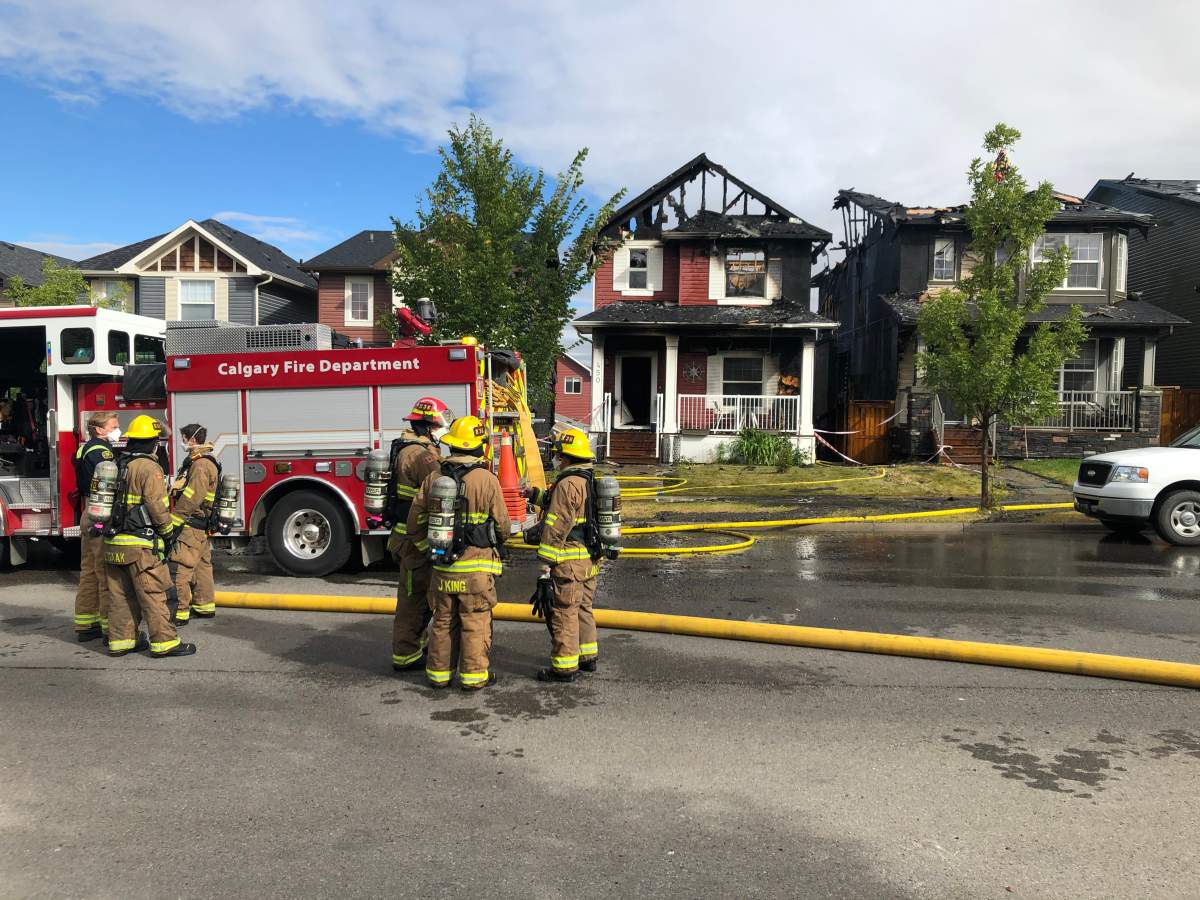 Calgary firefighters battle a house fire in theCalgary firefighters battle a house fire in the 400 block of Evanston Drive Northwest on Tuesday, Sept. 8, 2020. 400 block of Evanston Drive Northwest on Tuesday, Sept. 8, 2020.