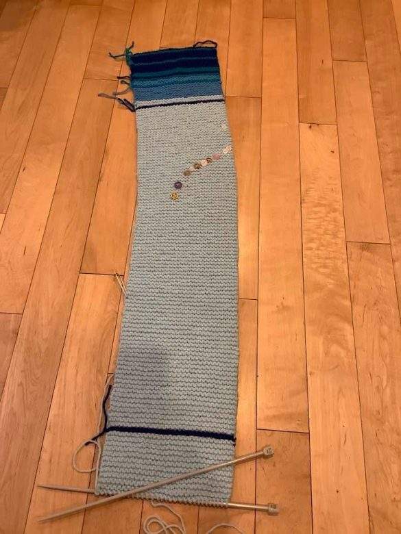 The “Ontario” stitch in July by contributor Christine Brown (buttons represent significantly higher numbers)