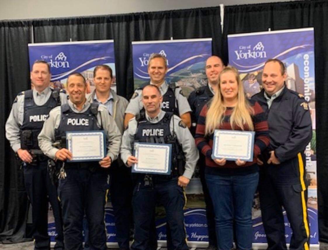 Members of the Yorkton RCMP pose for a photo op at the City of Yorkton Service Awards on Sept. 15. 