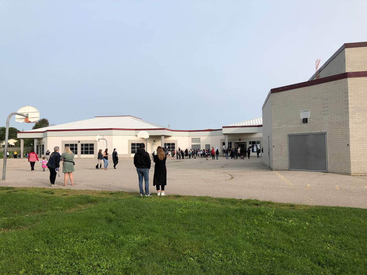 The yard of Bonaventure Meadows Public School on Monday, Sept. 14, 2020.