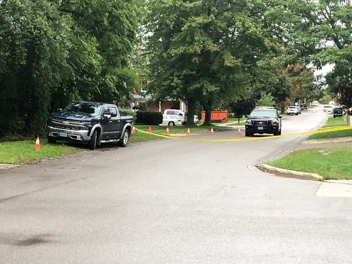 A photo of the scene on Third Street in Collingwood, Ont.