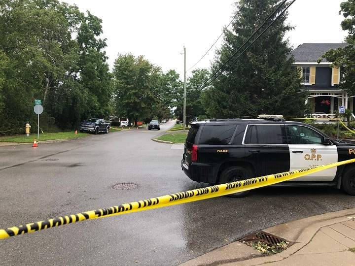 A photo of the scene on Third Street in Collingwood, Ont.