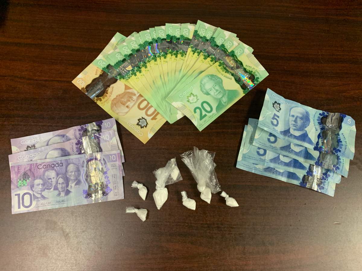Crack and cash found by the Shelburne RCMP officer. 
