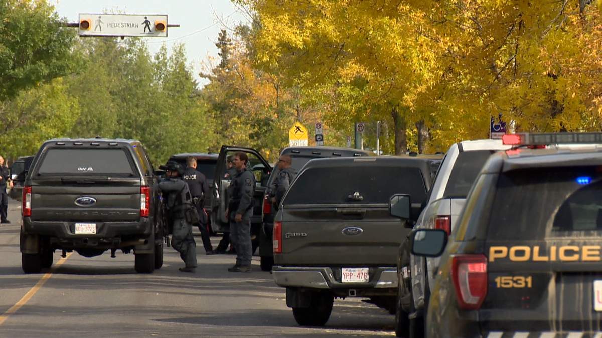 Calgary police investigate a suspicious death in the Falconridge neighbourhood Monday, Sept. 21, 2020.