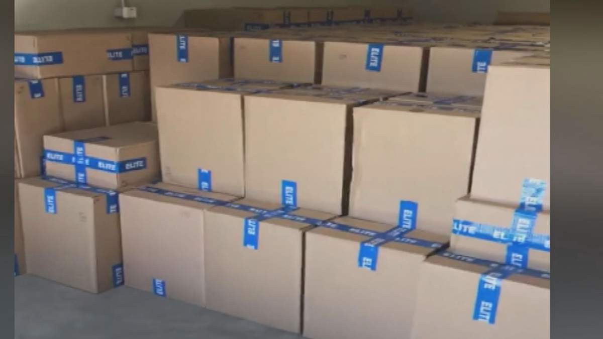 Dozens of cases of illegal cigarettes Brandon police say they seized during a traffic stop and from a storage locker.